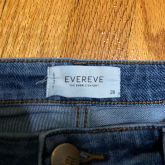 Evereve The Ever Straight High Rise Straight  Button Fly Denim Jeans Size 28 - Picture 5 of 9